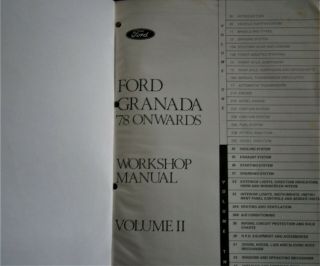 Factory FOMCO Ford Granada MK2 Workshop Manuals Volumes 1 & 2 Rare 2