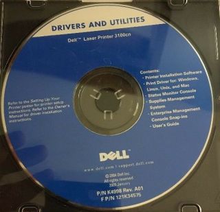 Dell 3100CN Laser Printer Drivers & Utilities CD - - RARE VINTAGE - SHIPS N24HR 2