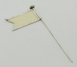 Rare Art Deco Novelty Solid Silver Cocktail Stick Flag Hm1928 Highly Collectable