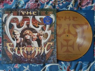 The Cult - Electric Rare Og Uk Gold Pic Disc Beggars Banquet Nm Lp,  Insert