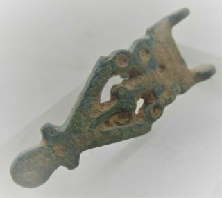 Circa 900 - 1000ad Viking Era Norse Bronze Brooch In The Form Of A Dragon Head