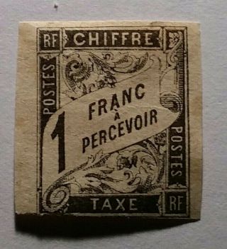 France 1872 Rare Unlisted 1fr Imperf (€600 For Perf Stamp),  Gum.
