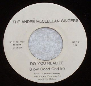 Soul Funk Gospel Andre Mcclellan Singers Do You Realize Rare Private Single 45