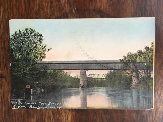 Rare - Bowling Green Ky - Foot Bridge - Barren River - Vintage Pc Kentucky - 1909