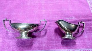 Antique Van Bergh Silver Plate Company Creamer And Sugar Set Tarnished,  No Dings