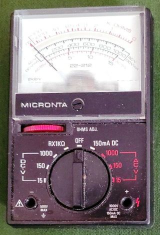 Vintage Micronta Multitester Multimeter Model 22 - 212