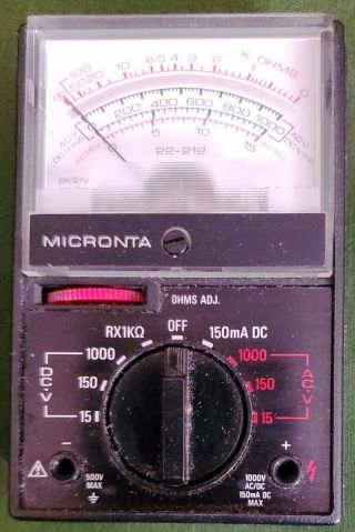 Vintage Micronta Multitester Multimeter Model 22 - 212 2