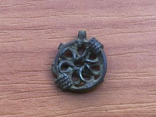 Ancient Roman Bronze Medallion Pendant Circa 100 - 300 Ad Very Rare