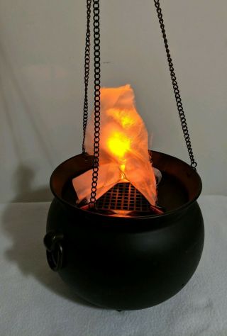 Rare 2002 Gemmy Halloween Prop Flame Light Cauldron