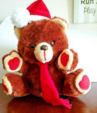 14 " Vintage Musical Christmas Teddy Bear Toy Plush International Co Ltd