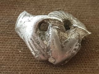 Stunning Ultra Rare Medieval Silver Hand On Heart.  A Must L151h