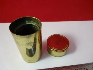 Empty Antique Brass Container For Objective Microscope Part &ac - B - 12