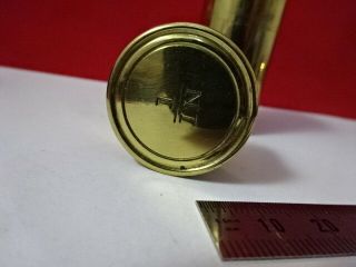 EMPTY ANTIQUE BRASS CONTAINER for objective MICROSCOPE PART &AC - B - 12 2