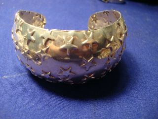 Rare Mexico Star Sterling Silver Old Pawn Thick Big Chunky Bracelet