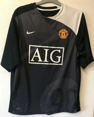 Rare 2004 Manchester United Fc Black Nike Away Training Shirt Top Small Men’s