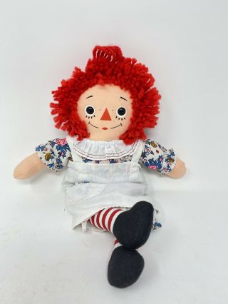 Vintage 12 " Raggedy Ann Cloth Doll I Love You Knickerbocker Toy Company