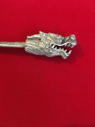 Antique Chinese Hair Pin With Ornate Dragon Head Decoration,  Antique Fashion 3