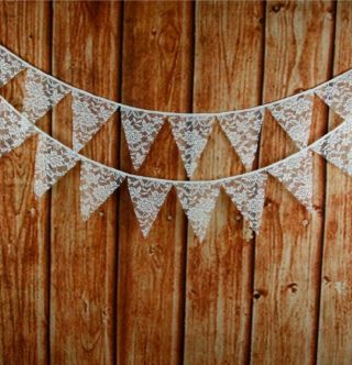 Lace Bunting Wedding Festival Party Shabby Vintage Chic.  3m