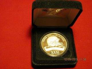 1997 Bowl Xxxi Champion Green Bay Packers 1oz.  999 Coin Rare