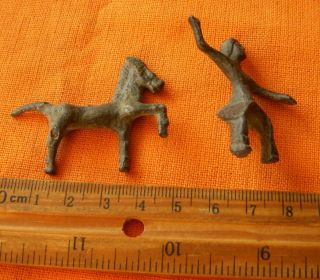 A296.  Celtic style bronze horse and rider figurine. 3