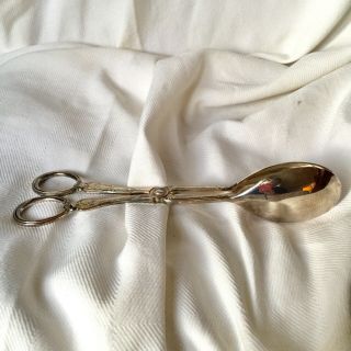 Vintage FB Rogers Silver Company - Silverplated Kings Salad Serving Tongs 3