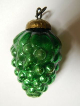 Rare Antique German Kugel Green Glass Grape Cluster Christmas Ornament