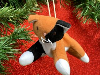 Rare Custom Ty Teenie Beanie Babies Chip The Cat Christmas Tree Ornament Ooak