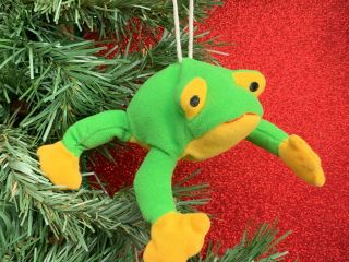 Rare Custom Ty Teenie Beanie Babies Smoochy The Frog Christmas Tree Ornament
