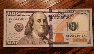 $100 Dollar Bill Star Note Series 2013 Federal Reserve Note,  Rare Serial
