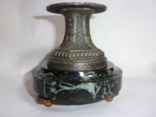 An Antique Ornate Carved Marble & Metal Socle Base.