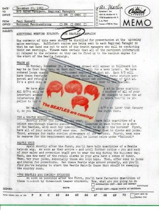 The Beatles Are Coming Rare 1963 Promotional Sticker