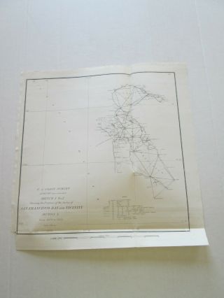 (1) 1850 - 52 U.  S.  Coast Survey Chart: Triangulation,  San Francisco Bay,  Second