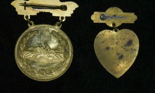 1903 & 1912 Kansas State Fair Souvenir Pin Medallions Antique 2
