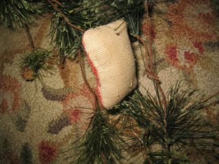 Primitive tiny Sampler Pillow The Snowman Early Worn Quilt Folk Art Christmas 3