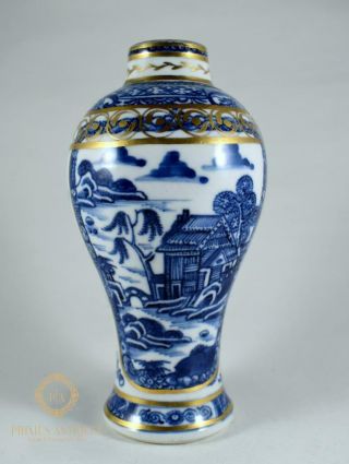 Stunning Antique 19th Century Chinese Porcelain Blue & White Baluster Vase