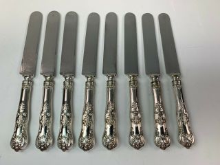 8 Antique Dominick & Haff King Pattern Sterling - Handled 8.  5 " Blunt Table Knives