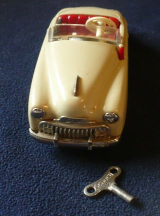 Vintage Schuco 4012 Radio Toy Car Made In Us - Zone Germany 1950s Rare Beige