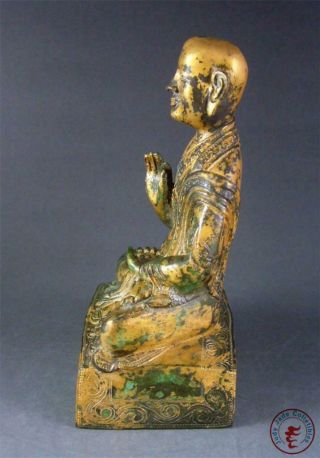 Large Fine Old Chinese Tibet Gilt Bronze Tibetan Buddha Sakyamuni Statue Qing Dy 2