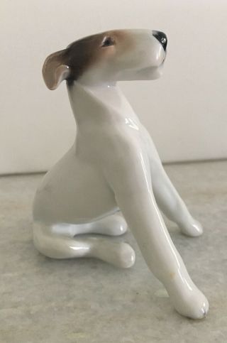 Very Rare Vintage Rosenthal Porcelain Fox Terrier Seated Dog Handmade In Germany