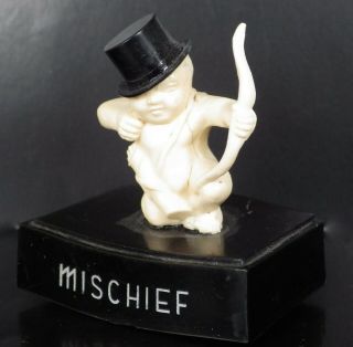 Rare Vintage Novelty Miniature Perfume - Mischief By Saville - Cupid With Top Hat