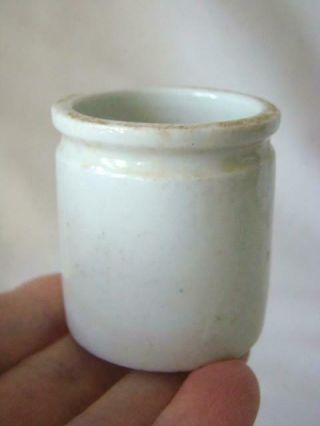 Vintage Primitive Glazed Miniature Pottery Crock Toothpick,  Match Holder
