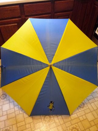 Vintage Mr.  Peanut Large Golf Umbrella Blue,  Yellow - Rare Collectible