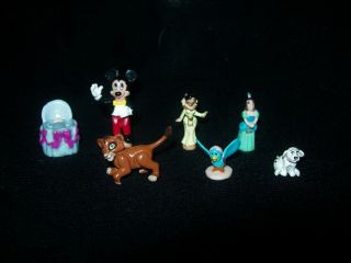 Polly Pocket Seven Disney Figures (jasmine,  Ugly Sister,  Dalmatian,  Micky)