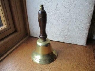 Antique Brass And Wood Hand Bell
