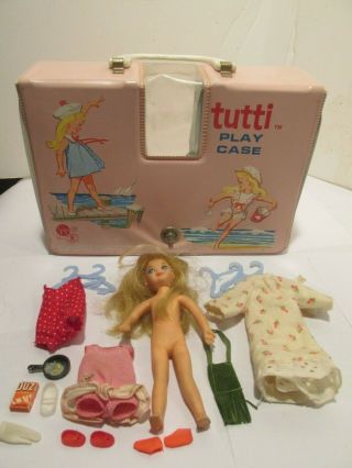 Mattel 1965 Tutti Doll,  Play Case & Accessories Dress