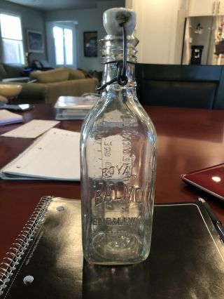 Rare 14oz Royal Balmo Glass Embalming Fluid Bottle