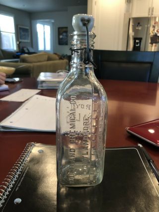 Rare 14oz Royal Balmo Glass Embalming Fluid Bottle 2