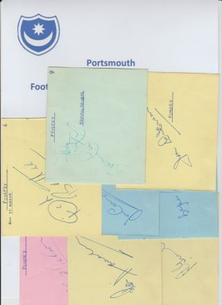 Portsmouth 1960 - 1961 Rare 8 X Autograph Book Pages 17 X Signatures