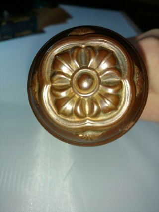 Antique Victorian Era Cast Decorative Metal Door handle knobs Set Reclaimed 2