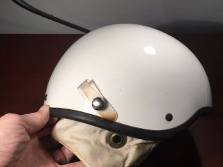 Bell Motorcycle Helmet Toptex 7 1/2 1962 Rare White Curtain